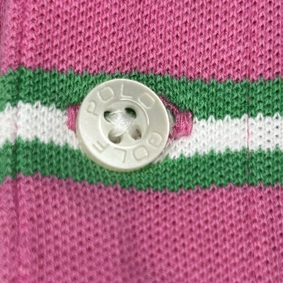 Polo Golf Ralph Lauren Shirt Mens Extra Large Pink Green Stripe Golf Preppy XL - Picture 7 of 13